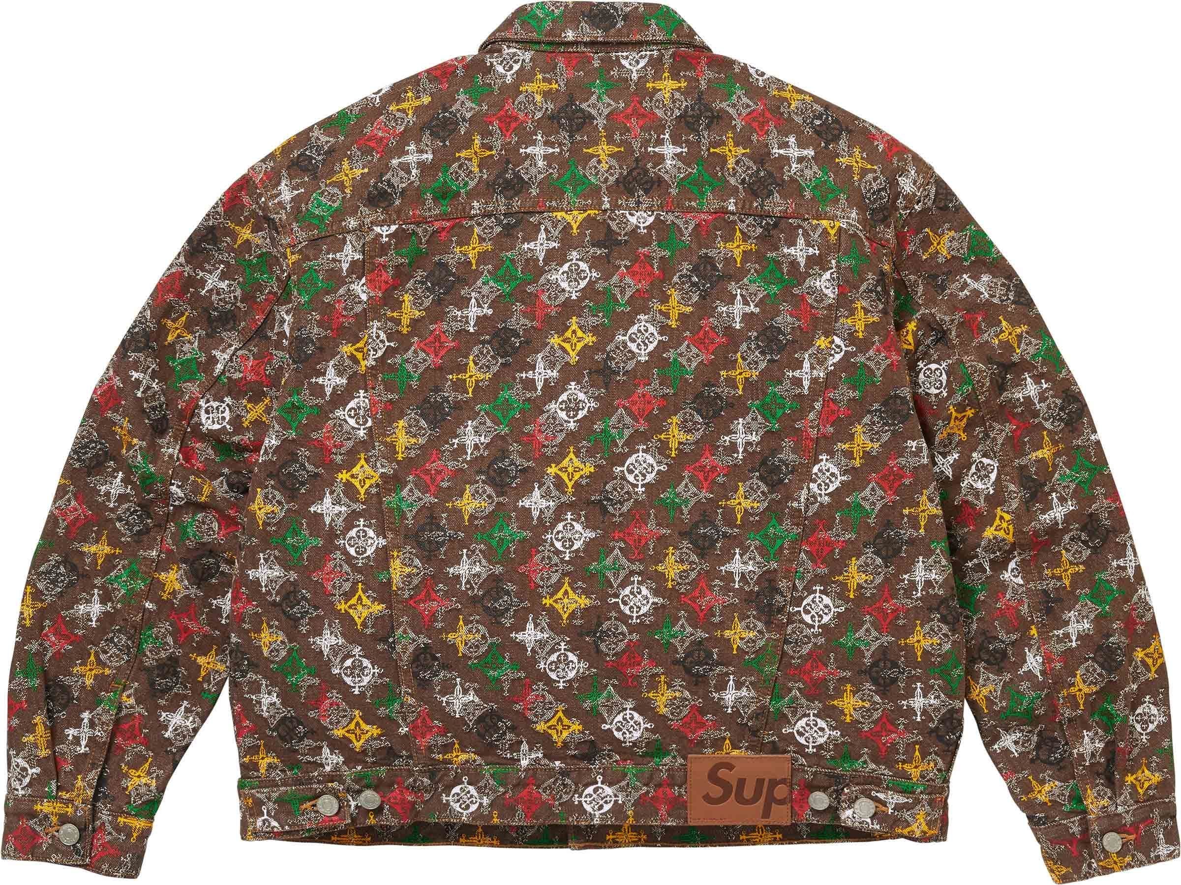 Overprint Jacquard Denim Trucker Jacket view 3
